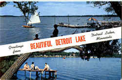 Greetings From Beautiful Detroit Lake Detroit Lakes, MN Postcard Postcard