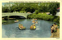 Boating On Hopoethyeloholo Creek, Hoard & Mullis Amusement Park Postcard