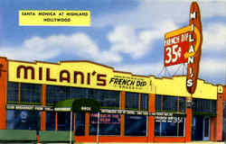 Milani's French Dip Buffet, 6802 Santa Monica Blvd. Hollywood, CA Postcard Postcard