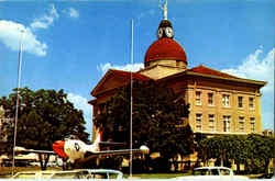 Navy F-9-F Panther Jet Bee County Court House Texas Postcard Postcard
