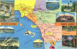 Southern California's Romantic Highways Scenic, CA Postcard Postcard