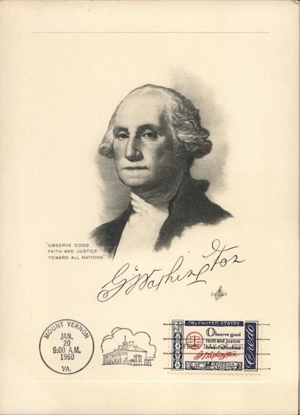 Drawing of George Washington Maximum Cards