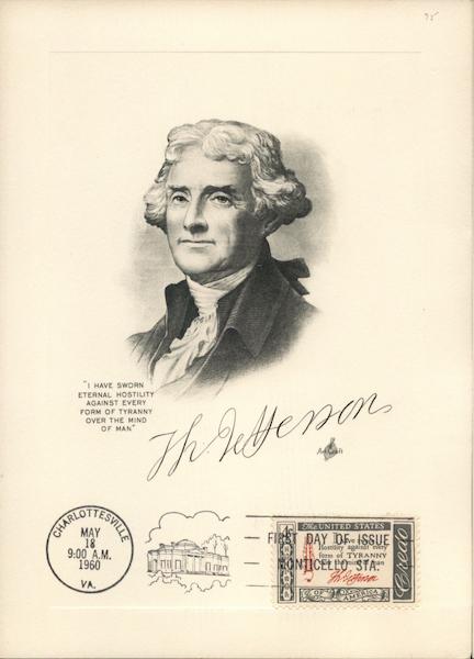 Drawing of Thomas Jefferson Maximum Cards
