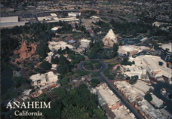 Aerial View of City and Disneyland Anaheim California