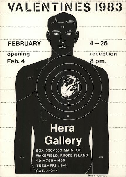 Valentines 1983, Hera Gallery - Male Silhouette with Heart Encircled Wakefield Rhode Island