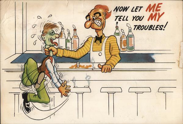 Bartender Strangling Customer Comic, Funny