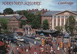 Harvard Square and Harvard University Large Format Postcard