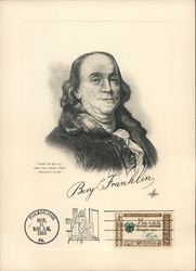 Drawing of Benjamin Franklin Maximum Cards Postcard Large Format Postcard Large Format Postcard