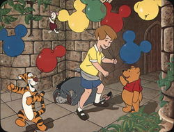 Winnie the Pooh Cartoon Drawing, Disneyland Anaheim, CA Postcard Large Format Postcard Large Format Postcard