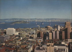 San Francisco-Oakland Bay Bridge from Top of the Mark Large Format Postcard