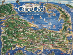 Map of Cape Cod Massachusetts Postcard Large Format Postcard Large Format Postcard