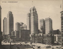 City Hall Detroit, MI Postcard Large Format Postcard Large Format Postcard