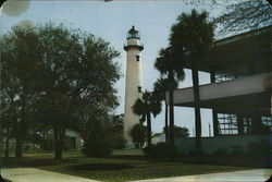 Lighthouse and Glynn County Casino Large Format Postcard