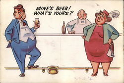 Mine's Beer! What's Yours? Comic, Funny Postcard Large Format Postcard Large Format Postcard