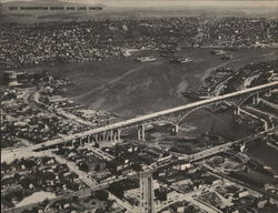 Washington Bridge and Lake Union Seattle, WA Postcard Large Format Postcard Large Format Postcard