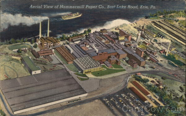 Aerial View of Hammermill Paper Co., East lake Road Erie Pennsylvania