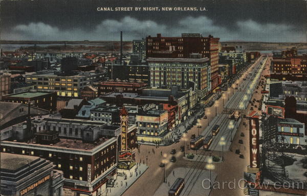 Canal Street by Night New Orleans Louisiana