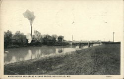 Water Works and Grand Avenue Bridge Postcard