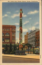 Totem Pole, Pioneer Square Seattle, WA Postcard Postcard Postcard
