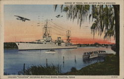 Cruiser "Houston" Entering Buffalo River Texas Postcard Postcard Postcard