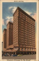 Rice Hotel Houston, TX Postcard Postcard Postcard