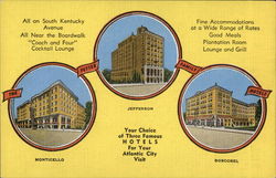 Monticello, Jefferson and Boscobel Hotels Postcard