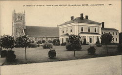 St. Bridget's Catholic Church and Rectory Framingham, MA Postcard Postcard Postcard