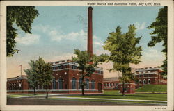 Water Works and Filtration Plant Bay City, MI Postcard Postcard Postcard