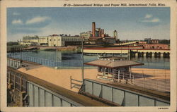 International Bridge and Paper Mill International Falls, MN Postcard Postcard Postcard