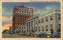 U.S. Post office and Hotel Yancey Postcard