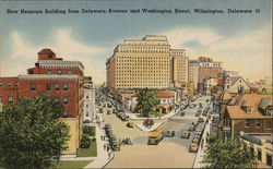 Nemours Building from Delaware Avenue and Washington Street Postcard