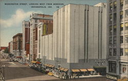 Washington Street, Looking West from Meridian Postcard