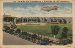 The "Blimp" Over Waterfront Park St. Petersburg, FL Postcard Postcard Postcard