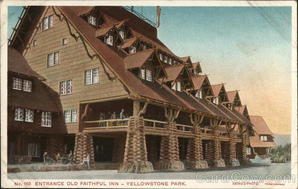 Entrance Old Faithful Inn-Yellowstone Park. Yellowstone National Park