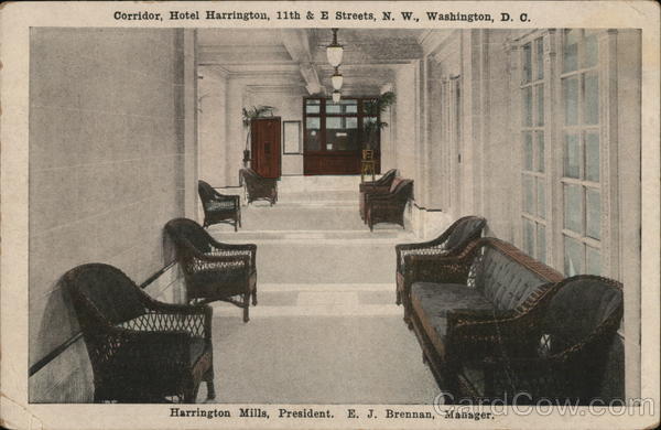 Corridor, Hotel Harrington, 11th & E. Streets, N.W. Washington District of Columbia