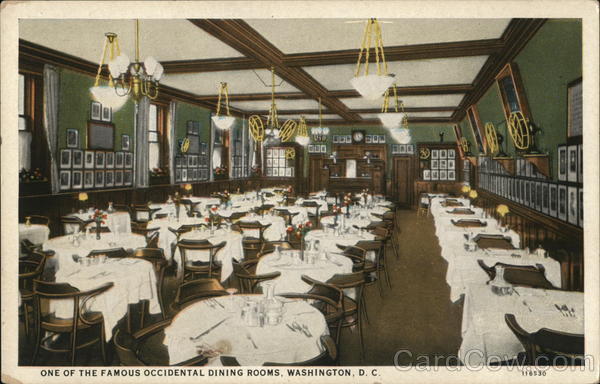 One of the Famous Occidental Dining Rooms Washington District of Columbia