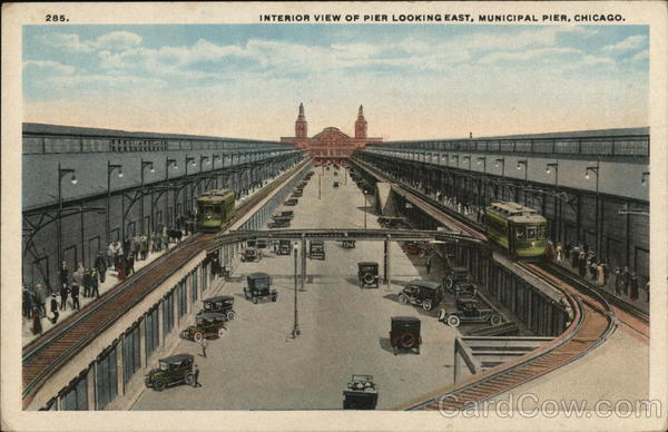 Interior View of Pier Looking East, Municipal Pier Chicago Illinois