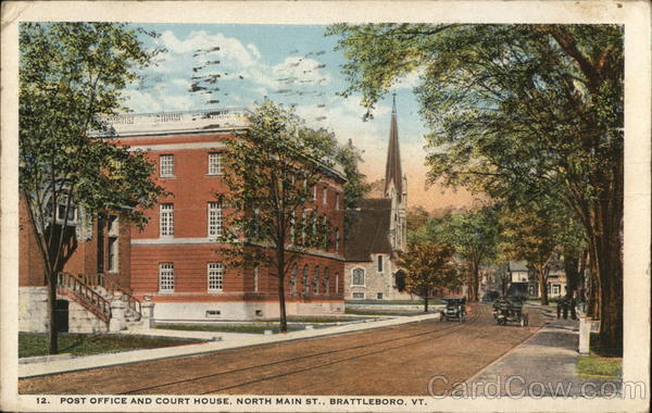 Post Office and Court House, North Main St. Brattleboro Vermont