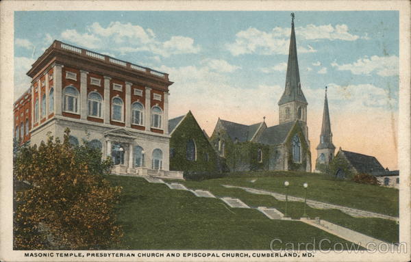 Masonic Temple, Presbyterian Church and Episcopal Church Cumberland Maryland