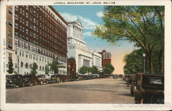 Lindell Boulevard St. Louis, MO Postcard