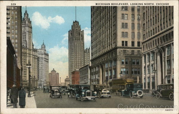 Michigan Boulevard, Looking North Chicago Illinois
