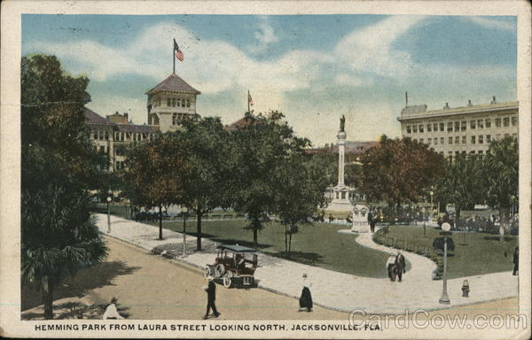 Hemming Park From Laura Street Looking North Jacksonville Florida