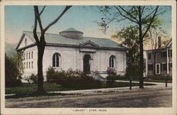 "Library" Building Postcard