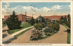 Roosevelt Hall and Main Building, Nazareth Academy Kalamazoo, MI Postcard Postcard Postcard