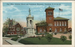 Post Office, Christian and Confederate Monument Texarkana, AR Postcard Postcard Postcard