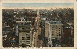 Bird's Eye View, North from City Hall Philadelphia, PA Postcard Postcard Postcard