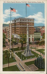 Centre Square Showing First National Bank Building Easton, PA Postcard Postcard Postcard