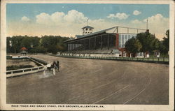 Race Track and Grand Stand, Fair Grounds Allentown, PA Postcard Postcard Postcard