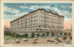 Princess Hotel, Ocean End of South Carolina Ave. Atlantic City, NJ Postcard Postcard Postcard