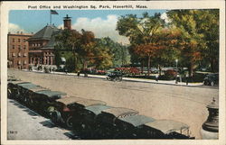 Post Office and Washington Sq. Park Haverhill, MA Postcard Postcard Postcard